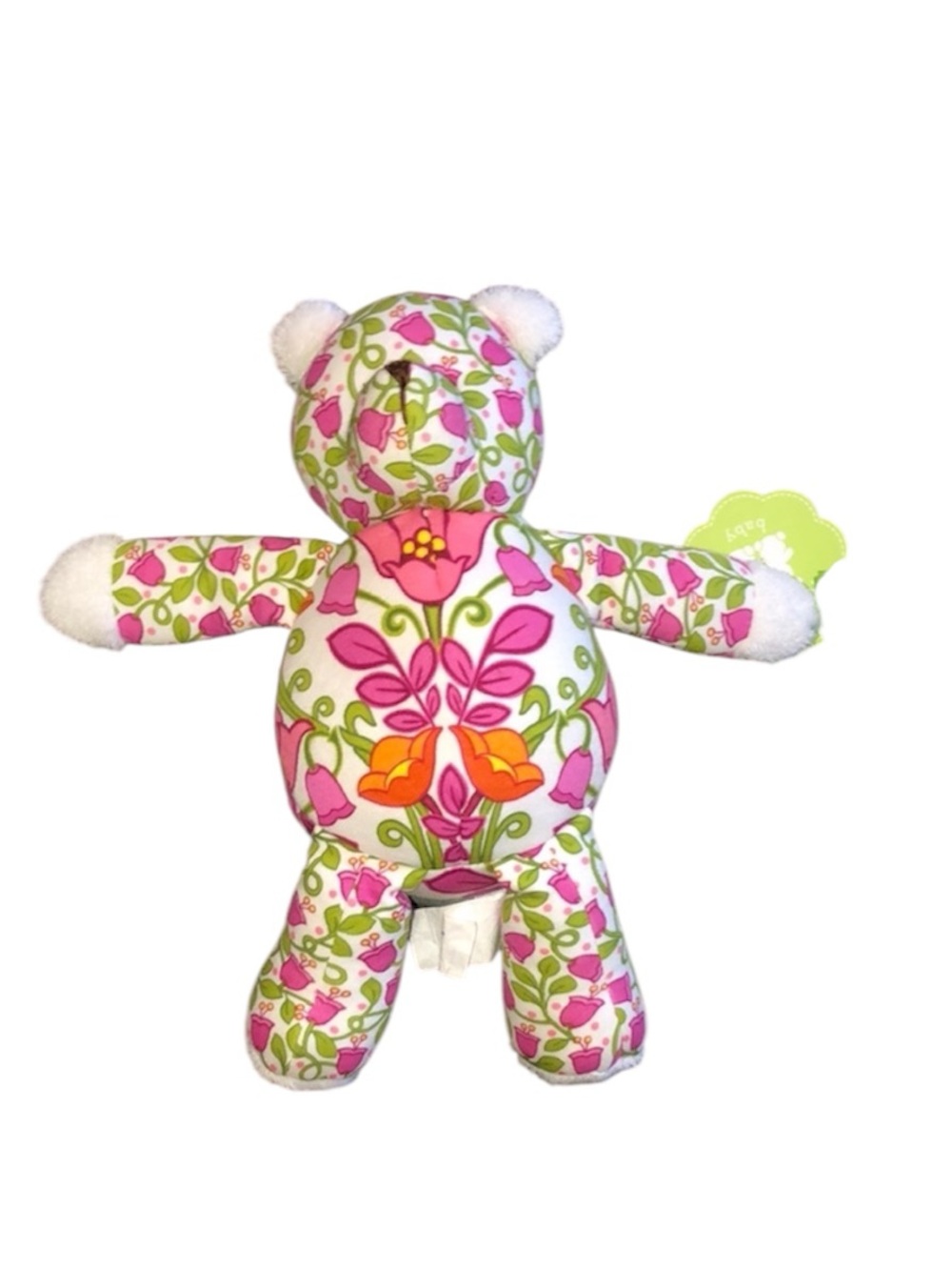 Vera Bradley baby pink floral small teddy bear new with tags
